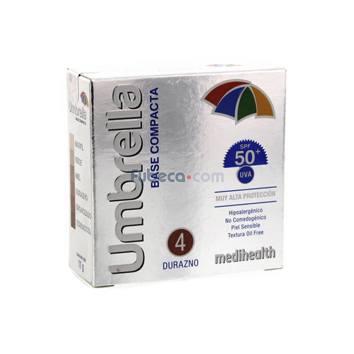 Protector Solar Umbrella Base Compacta Tono 4 Durazno 11 G Unidad Fybeca