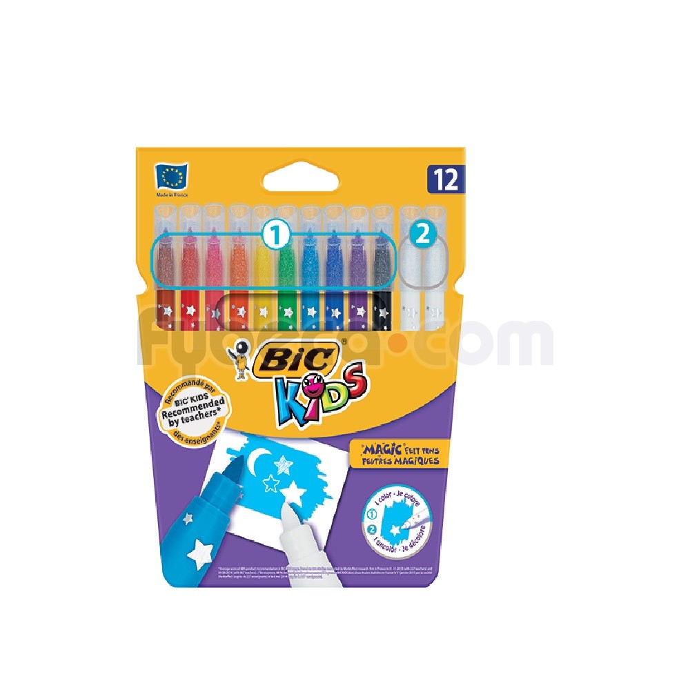 Marcadores Bic Erasable Felt Pen Bic Kids Cjx12 Fybeca